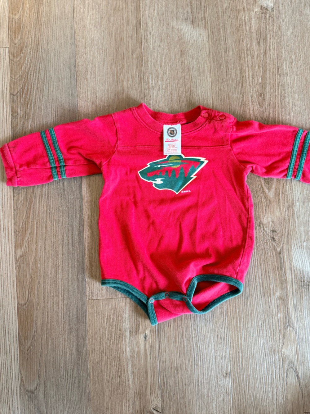 NHL MN Wild Red and Green Baby One-Piece Bodysuit